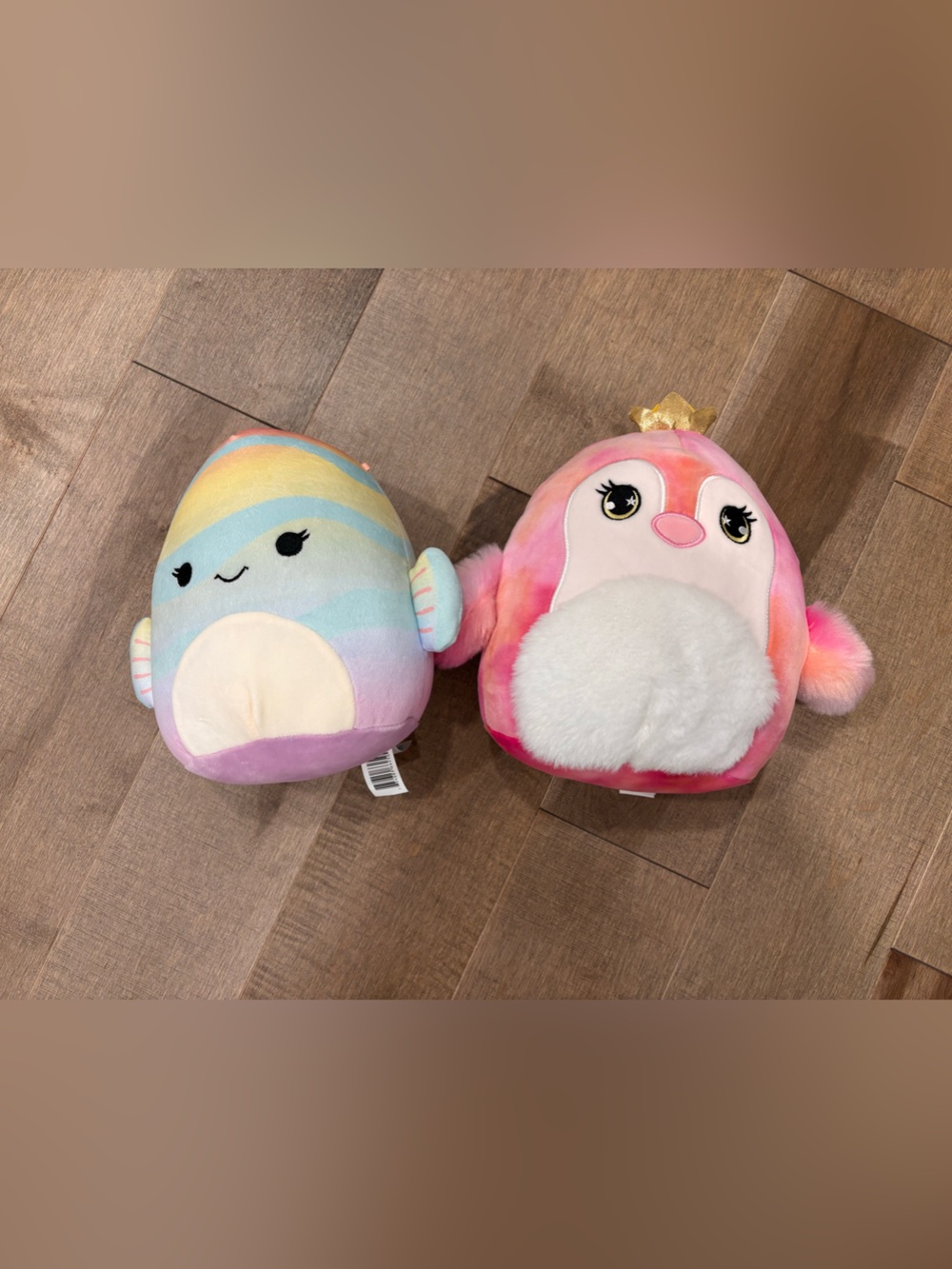 Squishmallow 8” Canda The Rainbow Fish And Pink Princess Penguin